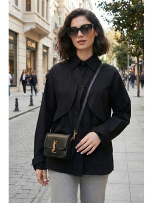 Lela Pamuklu Relaxed Fit Bağlama Detaylı Gömlek Bayan Gömlek 6925408