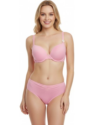 Bonbon Kadın Desteksiz Pembe Rengi Sütyen Külot 2'li Takım BB2248