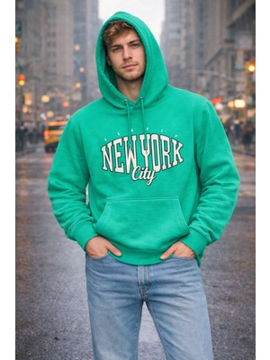 New York Baskılı Oversize Unisex Sweatshirt