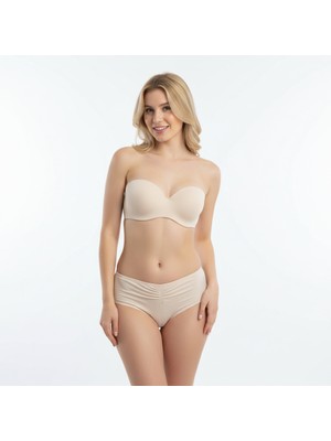 Bonbon Kadın Straplez Krem Rengi Sütyen Külot 2'li Takım BB2242