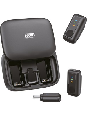 Secuzi Mini Mic 2 Kişilik Kablosuz Yaka Mikrofonu / Youtube / Podcast / ENC