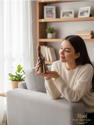 Renk Yapı Rüyası Dekoratif Anne-Kız Biblosu Hediyelik Ev Süsü Anne-Kız Biblo Yükseklik 15CM Genişlik 6cm
