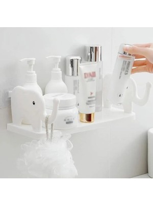 Safir Banyo Şampuan Kozmetik Raf Organizatör | Mutfak Baharat Kavanoz Yapışkanlı Raf (Fil Raf)