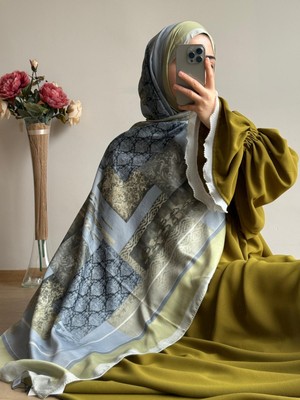 Qalortex Scarf Etro Desen Şal-Yağ Yeşil