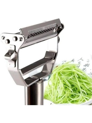 Akıllı Durak Turbo Çelik Paslanmaz Jülyen Çift Bıçaklı Fonksiyonel Sebze Meyve Soyacağı (491)