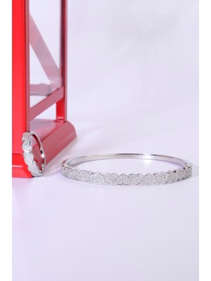Innuendo Jewelry 925 Ayar Gümüş Kalpli Bilezik ve Yüzük Set