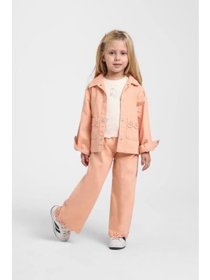 Escabel Kız Bebek Dokuma Pantolon 1-5 Yaş Somon