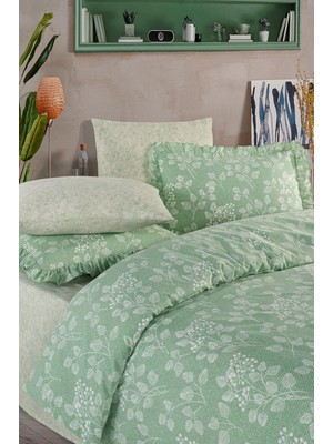 Uçkan Home Flora Serisi Fırfırlı Çift Kişilik 6 Parça Nevresim Takımı