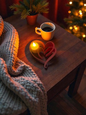 Aktastore Sevgililer Günü Özel Kalp Figürü Tealight Hediyeli