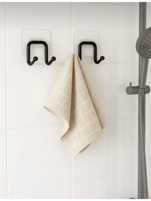 Alsi Home Güçlü Yapışkanlı 2 Adet Çift Kancalı Banyo Mutfak Askısı Metal Askılık Duvar Askı Organizer