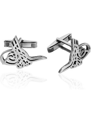 Akıllı Durak 925 Ayar Gümüş Tuğra Kol Düğmesi CFL98121002 (491)