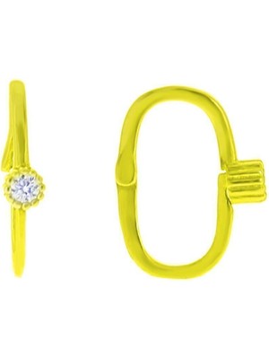 Normadia Parlak Yaldızlı Tek Taşlı Göçmen Küpe, Şık ve Zarif Takı Seçeneği