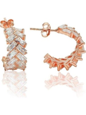 Normadia Şık Taşlı Baget Küpe, Zarif Takı Tasarımı, Günlük ve Özel Günler Için