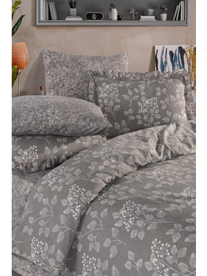Uçkan Home Flora Serisi Fırfırlı Çift Kişilik 6 Parça Nevresim Takımı
