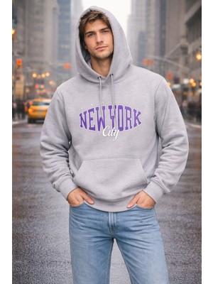 New York Baskılı Oversize Unisex Sweatshirt