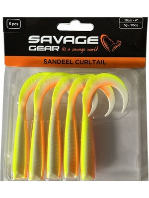 Özbience 10CM Silikon Yem Seti, 5 Adet, Limon Renkli, Sandeel Curltail