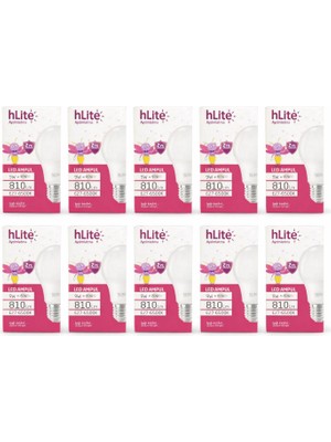 Hlite 9W E27 Duy Tasarruflu LED Ampul - 810 Lümen Beyaz Işık (6500K) 10 Adet