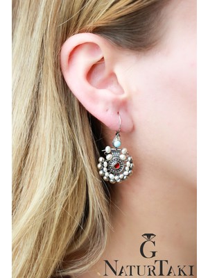 Normadia El Işi Gümüş Kadın Küpe, Incili ve Otantik Tasarım