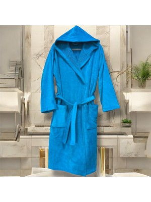 Kadife Kapüşonlu Bornoz  %100 Pamuk