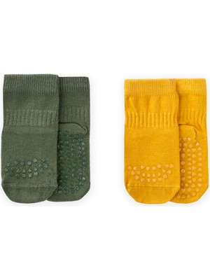 Cigit Ikili Emekleme ve Kaymaz Çorap 1-4 Yaş Hardal Haki