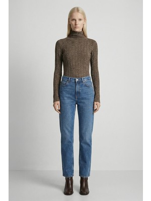 Rays 8361A Balıkçı Yaka Uzun Kol Bluz Acı Kahve