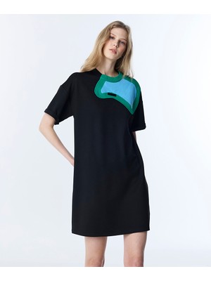 Twist Kontrast Patch'li Penye Elbise TS1260002227001