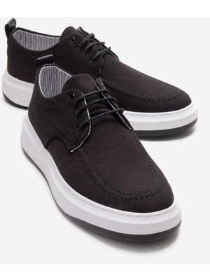 Ccway Erkek Keten Ayakkabı; Siyah Keten