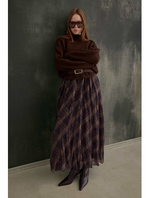 HE-QA Kraşlı Kareli Vual Etek