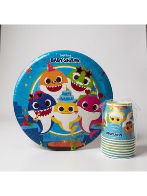 Cadde Süs Baby Shark Temalı 8'li Tabak Bardak Set