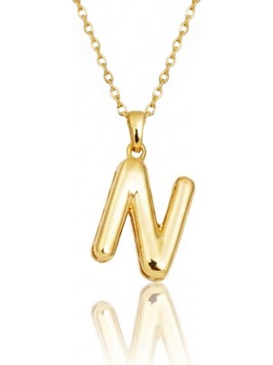 Hakan Mücevherat N Harfi Balon Model 14 Ayar Altın Kolye