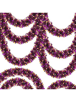 Mor Turuncu Renk 4 cm Genişlik Garland Çift Renk Sim Süs 180 cm