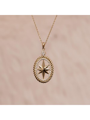 Hakan Mücevherat Tasarım Kuzey Yıldızı 14 Ayar Altın Kolye