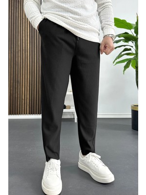 Edwox Erkek Asimetrik Kesim Daralan Paça Pantolon Siyah EDW437