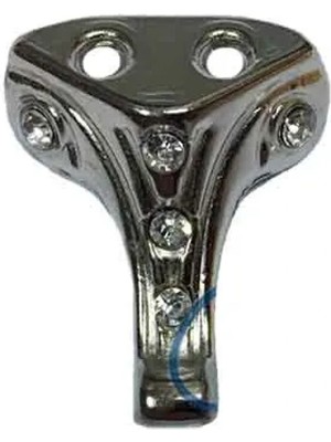 Marsilyan Moda Taşlı Ahşap Sandık Ayağı, Kutu Ayak 2,5 cm - Nikel, 100 Adet