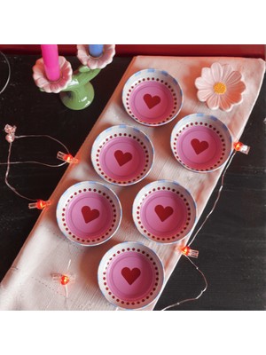 Sarkap Home 10 cm Çap, 3.2 cm Yükseklik 6'lı Bon Appetit Mavi Dondurmalık ve Çerezlik Seti