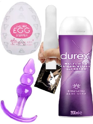 Durex Aloevera Uyarıcılımasaj 200ML + Bi'erkek&çift Önlü Arkalızevk Seti Yumurta + Analtıkaç C-8085&CAMAN3
