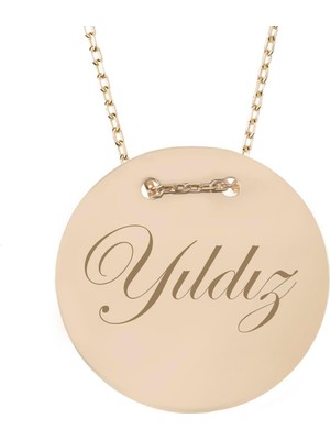 Hakan Mücevherat Isim Yazılabilir Nazarlıklı Plaka 14 Ayar Kolye 1,2 cm