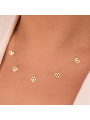 Hakan Mücevherat Kar Tanesi 14 Ayar Altın Minimal Kolye