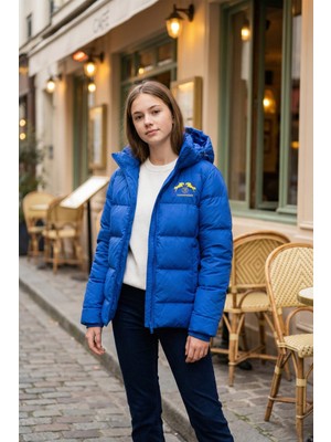 Famoda Kız Çocuk Çıkarilabilir Kapüşonlu Mavi Şişme Mont