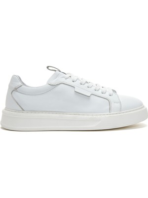 Derimod Erkek Beyaz Bağcıklı Kalın Tabanlı Deri Sneaker 26SFD610418