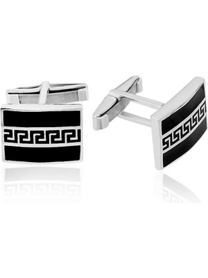 Akıllı Durak 925 Ayar Gümüş Dikdörtgen Kol Düğmesi CFL94121024 (491)