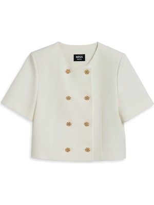 Miss İpekyol Düğme Aksesuarlı Kruvaze Ceket IS1260005046018