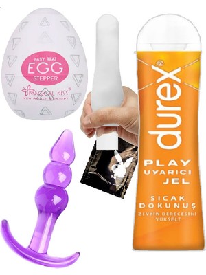 Durex Play Sıcak Uyarıcılı Jel 100 ml + Boğumlu Anal Tıkaç + Yumurta Mastürb.atör Bi'erkek&çift Orga.zmseti C-8085&CAMAN3
