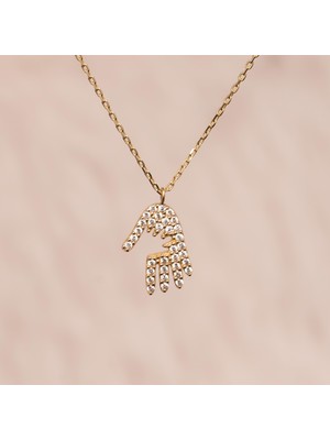 Hakan Mücevherat Taşlı El 14 Ayar Altın Kolye