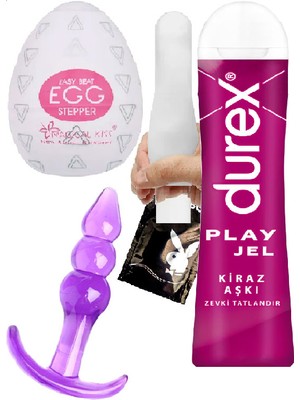 Durex Kirazlı Jel 50 ml + Analtıkaç + Yumurta Mastür.batör Bi'erkek&çift Ön&arka Fantezi Set C-8085&CAMAN3
