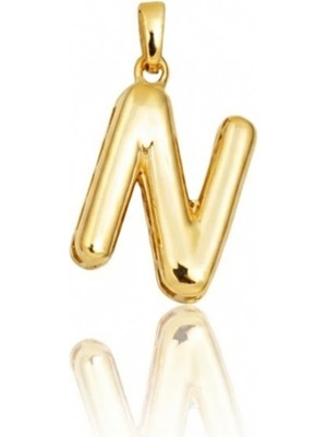 Hakan Mücevherat N Harfi Balon Model 14 Ayar Kolye Ucu
