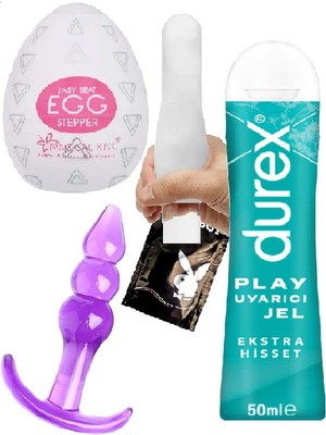 Durex Play Ekstra Hisset 50 ml + Arkalı&önlü Hazseti Analplug + Egg Mast.ürbatör C-8085&CAMAN3