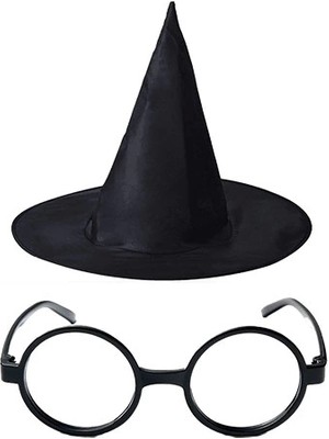 Harry Potter Büyücü Şapkası ve Harry Potter Büyücü Gözlüğü Siyah Renk