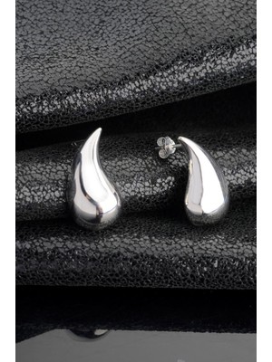 925 Ayar Gümüş Büyük Damla Küpe