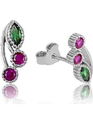 Akıllı Durak 925 Ayar Gümüş Kiraz Çivili Küpe EA1160115 (491)